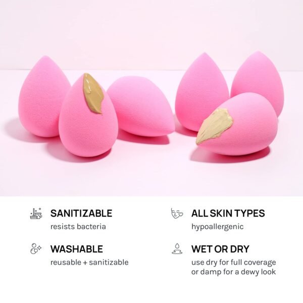 AOA Studio Collection makeup Sponge Set Latex Free and High-definition Set of 6 makeup Wonder blender For Powder Cream and Liquid, Super Soft Wonder Beauty Cosmetic - Image 5