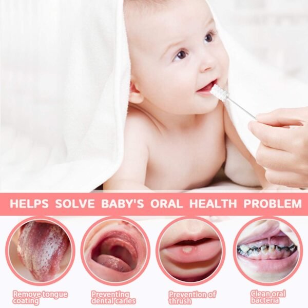 EASICUTI Tongue Cleaner, Toothbrush, 42Pcs Disposable Infant Clean Baby Mouth,Gauze Gum Cleaner Oral Cleaning Stick Dental Care for 0-36 Month Baby+Free 1 Finger - Image 3