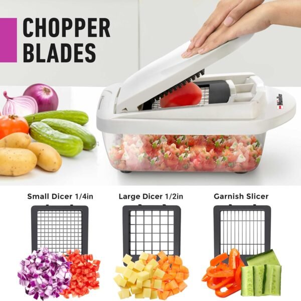 Mueller Pro-Series 10-in-1, 8 Blade Vegetable Chopper, Onion Mincer, Cutter, Dicer, Egg Slicer with Container, French Fry Cutter Potato Slicer, Home Essentials & Kitchen Gadgets, Salad Chopper - Image 3