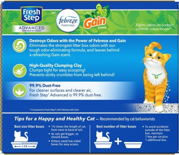 Fresh Step Clumping Cat Litter, With Gain, Advanced, Extra Large, 37 Pounds total (2 Pack of 18.5lb Boxes) - Image 8