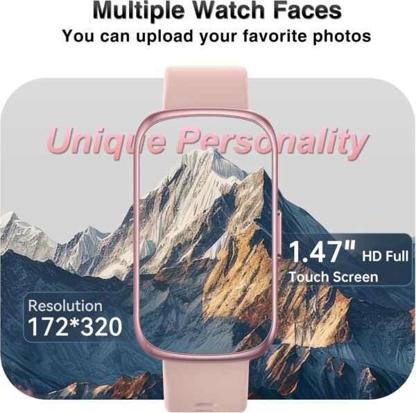 Health Fitness Tracker, Smart Watch with 24/7 Heart Rate Blood Pressure Blood Oxygen Monitor, Sleep Tracker, Calories & Step Tracker, IP68 Waterproof Activity Trackers for Android&iPhone Women Men - Image 5