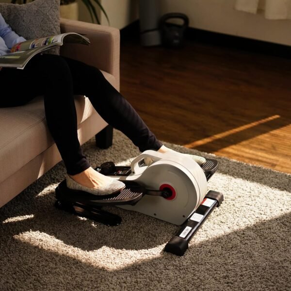 Sunny Health & Fitness Sitting Under Desk Elliptical Exerciser, Portable Pedal Training Machine for Senior Exercise, Peddler for Home/Office Workout, Optional Magnetic, Motorized, Connected or In Pink - Image 8