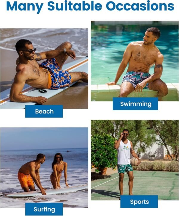 maamgic 2 in 1 Mens Swim Trunks 7 Inch Swim Shorts Swim Suits Board Shorts - Image 6
