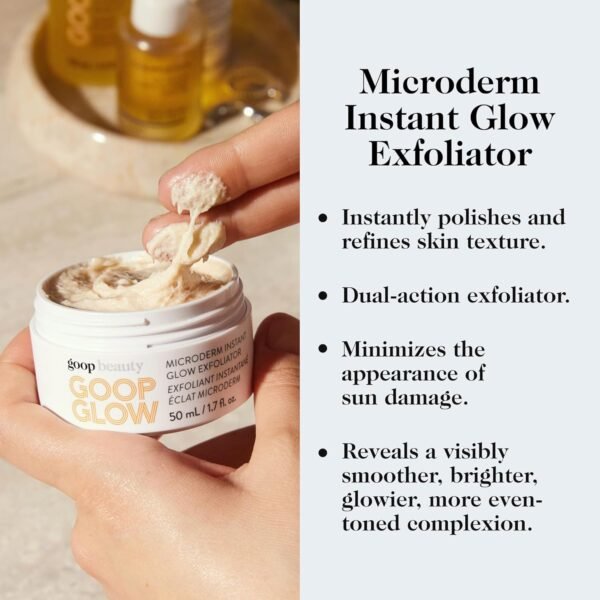 goop Beauty Microderm Face Exfoliator | At-Home Microdermabrasion with Glycolic Acid & Exfoliating Minerals | Smooths Skin Texture | Clean Face Scrub | Silicone & Paraben Free | 1.7 fl oz - Image 2