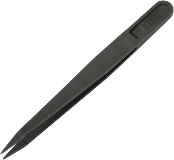 Utoolmart Plastic Anti-static Tweezers, Precision Slant Point Tip for Jewelry Craft DIY Beauty Electronics Repair Tool Black 20pcs