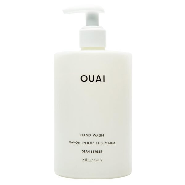 OUAI Hand Wash - Liquid Hand Soap with Jojoba, Avocado, & Rose Hip Oil for Replenished Skin - Gentle Exfoliating Bathroom + Kitchen Hand Soap (16 Fl Oz)