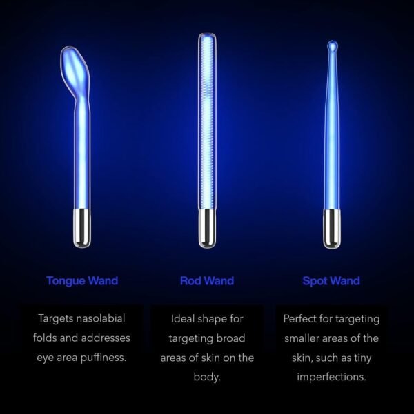 NuDerma Clinical Skin Therapy Wand - Portable Skin Therapy Machine w 6 Fusion Neon + Argon Wands – Anti Aging - Clarifying - Skin Tightening & Radiance - Wrinkle Reducing - Image 4