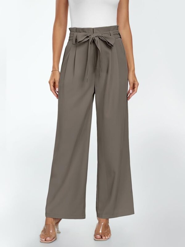 LILLUSORY Wide Leg Dress Pants Women's Paperbag High Waisted Business Casual Trousers with Removable Belt - Image 3