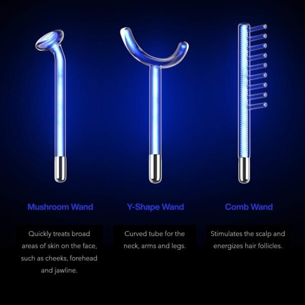 NuDerma Clinical Skin Therapy Wand - Portable Skin Therapy Machine w 6 Fusion Neon + Argon Wands – Anti Aging - Clarifying - Skin Tightening & Radiance - Wrinkle Reducing - Image 3