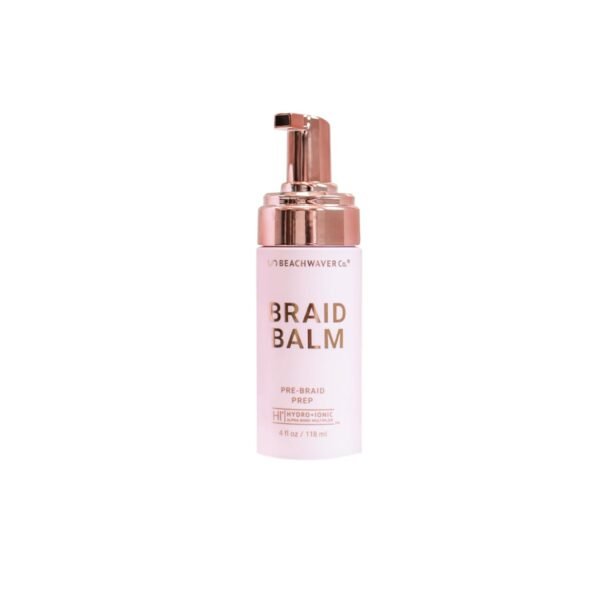 The Beachwaver Co. Braid Balm Pre-Braid Prep - Frizz-Taming Hair Primer Foam to Strengthen and Reduces Flyaways - Create Heatless Curls with Braids - Great for All Hair Types (4 Fl Oz)