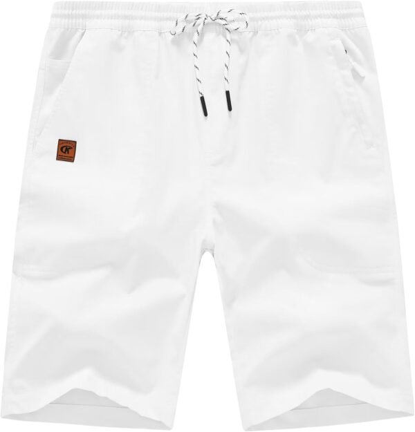 QPNGRP Men's Stretch Waist Casual Shorts with 5 Pockets Include 1 Zipper Pocket - Image 2