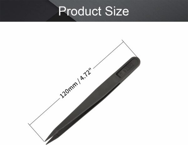 Utoolmart Plastic Anti-static Tweezers, Precision Slant Point Tip for Jewelry Craft DIY Beauty Electronics Repair Tool Black 20pcs - Image 2