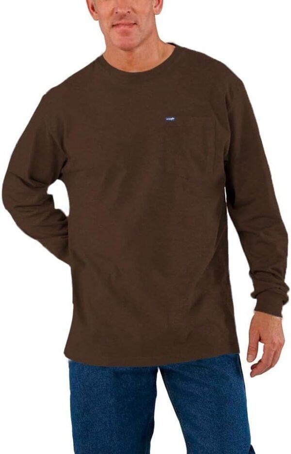 Wrangler Big and Tall Heavyweight Long Sleeve Pocket T-Shirt for Men