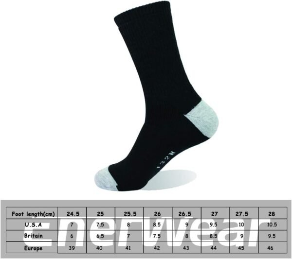 EnerWear 10P Pack Unisex Cotton Moisture Wicking Cushion Crew Socks - Image 7