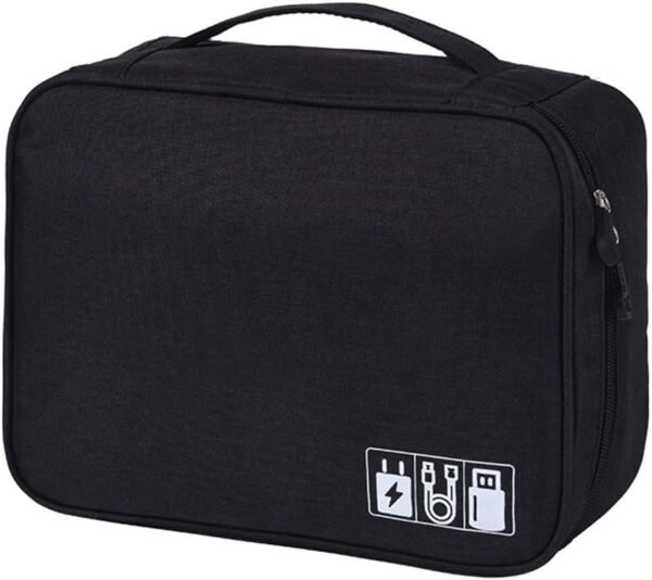 navor Electronics & Beauty Travel Organizer - Pouch for Cosmetics, Cord & Electronic Accessories - Waterproof & Impact Resistant Tech Organizer - for Phone Power Bank Memory Card -Black