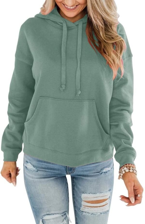 BeadChica Womens Casual Hoodies Crew Neck Long Sleeve Sweatshirts With Pocket Lightweight Pullover Tops
