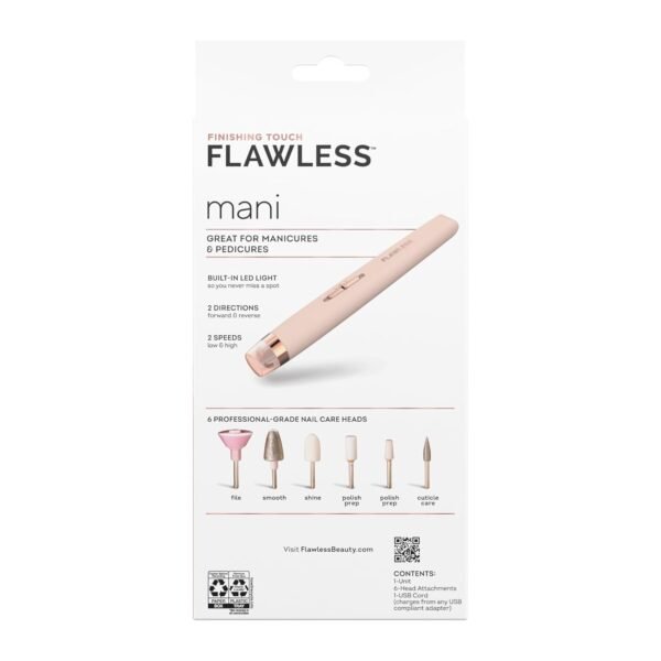 Finishing Touch Flawless Salon Nails Kit, Electronic Nail File and Full Manicure and Pedicure Tool - Image 2