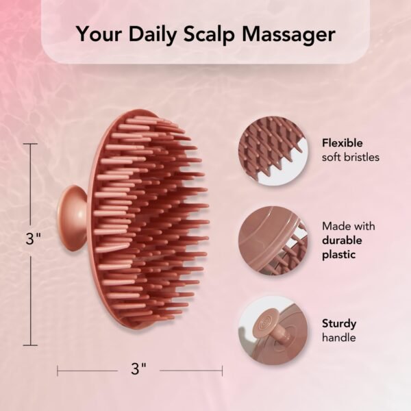 Kitsch Hair Scalp Massager - Shampoo Brush - Scalp Scrubber & Hair Massager for All Hair Types - Scalp Brush & Scalp Exfoliator (Terracotta) - Image 2