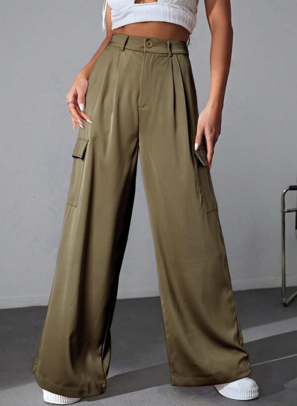 Dokotoo Womens High Waisted Wide Leg Cargo Pants Baggy Casual Trendy Work Pants with 4 Pockets - Image 6
