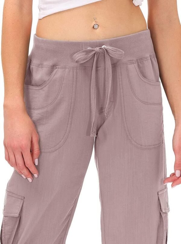 MoFiz Womens Capris with Pockets Loose Fit Casual Capri Pants Dressy Lightweight Ladies Baggy Cargo Pants for Hiking - Image 3