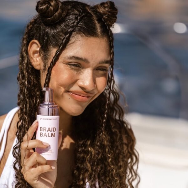 The Beachwaver Co. Braid Balm Pre-Braid Prep - Frizz-Taming Hair Primer Foam to Strengthen and Reduces Flyaways - Create Heatless Curls with Braids - Great for All Hair Types (4 Fl Oz) - Image 2