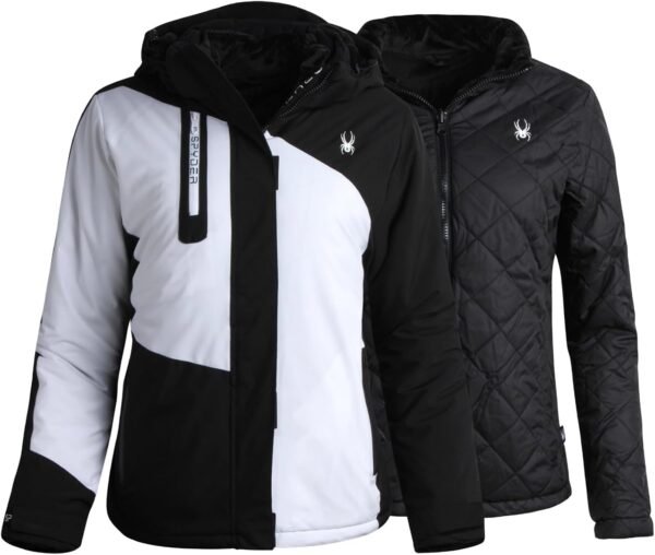Spyder Women's Snow Ski Jacket - 3 Looks in 1 Insulated Puffer to Sherpa Fur Reversible Inner Winter Jackets for Women (S-XL) - Image 2