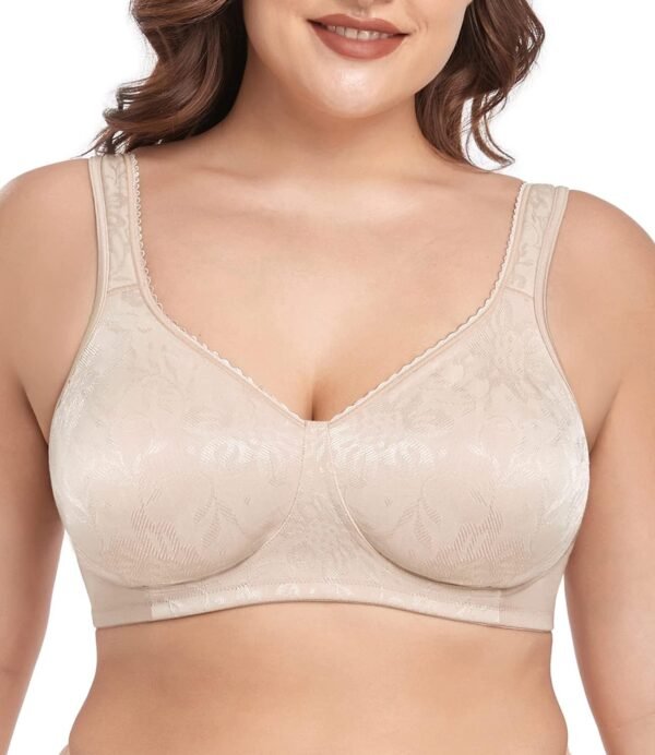 wirarpa Women's Bras Wireless Full Coverage Plus Size Minimizer Non Padded Comfort Soft Bra Multipack