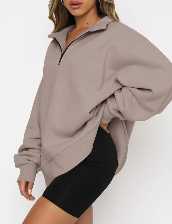 AUTOMET Womens Oversized Sweatshirts Hoodies Half Quarter Zip Pullover Long Sleeve Sweaters Teen Girls Fall Y2K Clothes - Image 2
