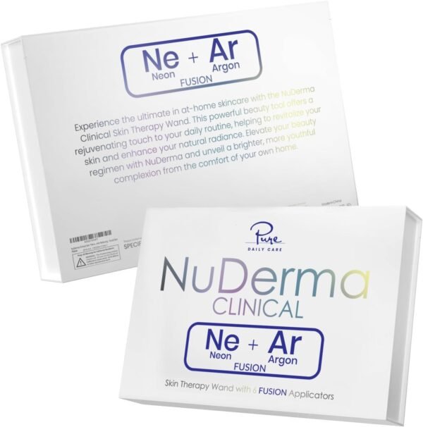 NuDerma Clinical Skin Therapy Wand - Portable Skin Therapy Machine w 6 Fusion Neon + Argon Wands – Anti Aging - Clarifying - Skin Tightening & Radiance - Wrinkle Reducing - Image 7