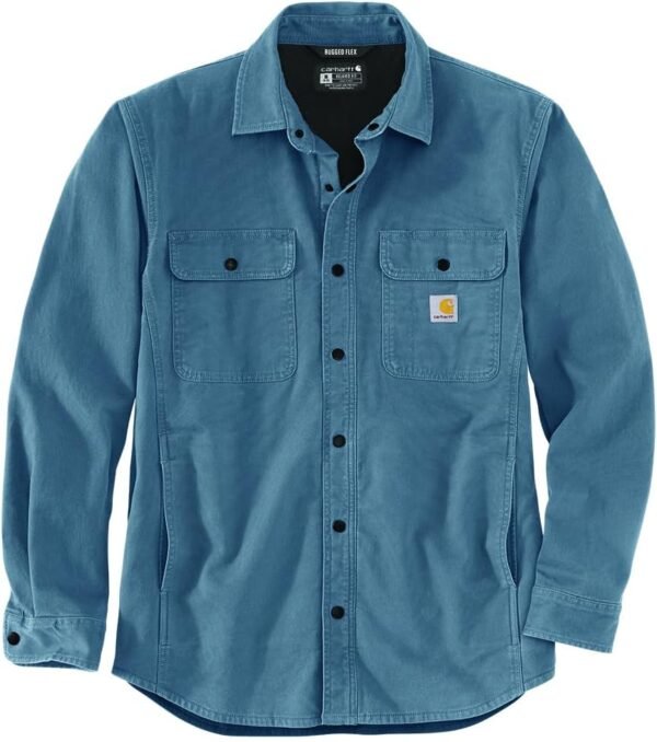 Carhartt Men's Rugged Flex Relaxed Fit Canvas Fleece Lined Shirt Jac