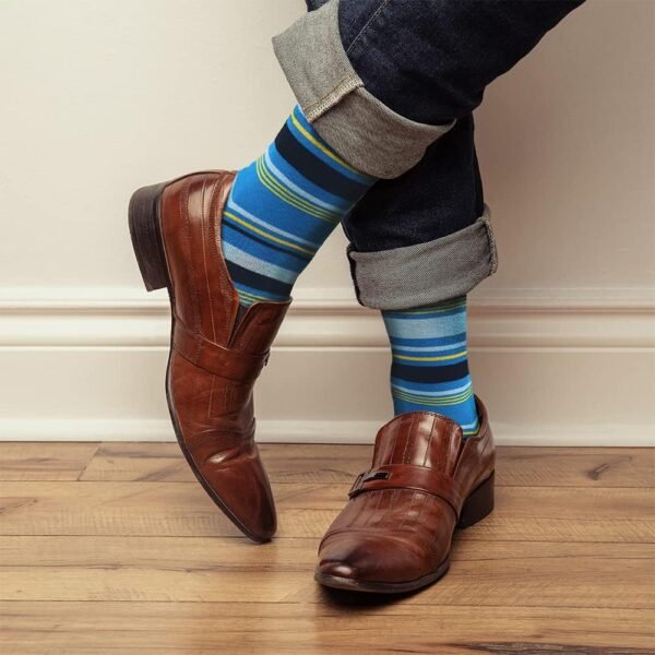 Lavencious Mens Black and Multi-Color Dress Socks, Viscose Fiber Crew Socks for Men Socks Size 10-13, 5/6 Pairs - Image 6