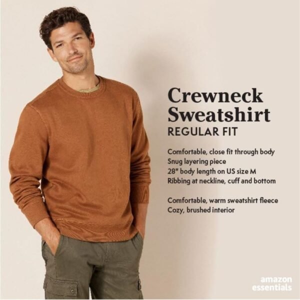 Amazon Essentials Men's Fleece Crewneck Sweatshirt (Available in Big & Tall) - Image 2