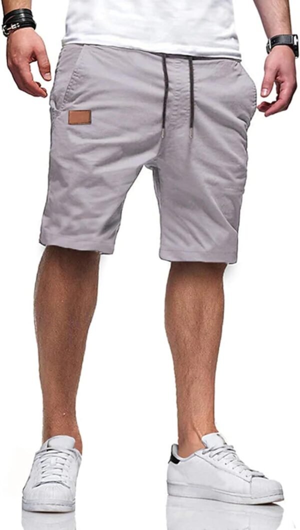 Mens Casual Elastic Waist Cargo Short Relaxed Fit Drawstring Classic Cargo Stretch Short