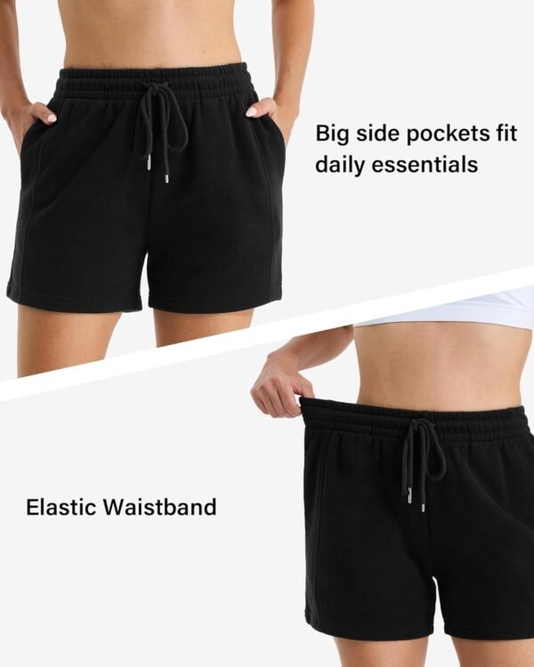 Stelle Women's Drawstring Sweat Shorts Comfy Elastic Shorts Workout Lounge Shorts with Pockets - Image 4