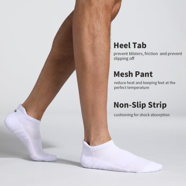 Lapulas Athletic Running Ankle Socks, Low Cut Cushioned Anti-Blister Tab Sports Socks Men Women 6Pairs - Image 2