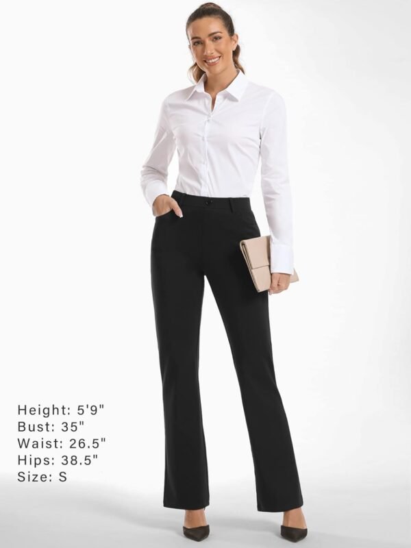 Stelle Women 28"/30"/ 32" Bootcut Dress Pants Business Casual Work Pants with Pockets Pull On Regular Slacks for Office - Image 6