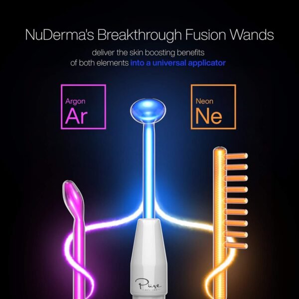 NuDerma Clinical Skin Therapy Wand - Portable Skin Therapy Machine w 6 Fusion Neon + Argon Wands – Anti Aging - Clarifying - Skin Tightening & Radiance - Wrinkle Reducing - Image 2