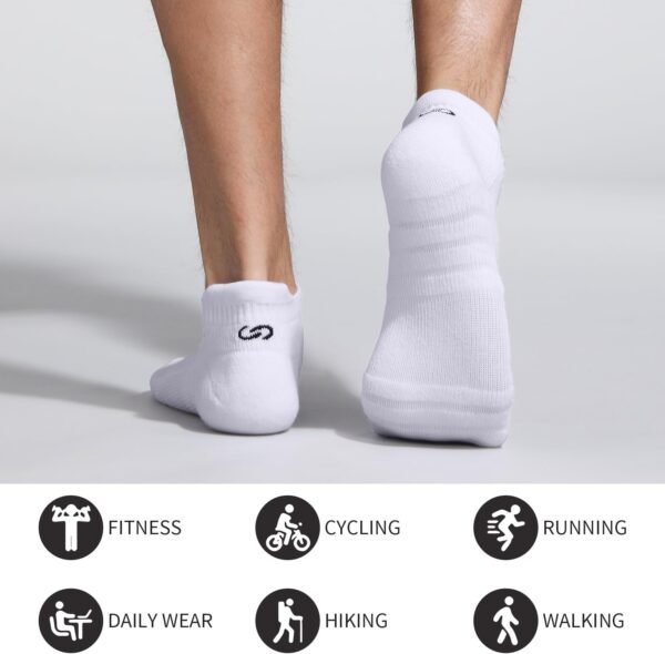 Lapulas Athletic Running Ankle Socks, Low Cut Cushioned Anti-Blister Tab Sports Socks Men Women 6Pairs - Image 7