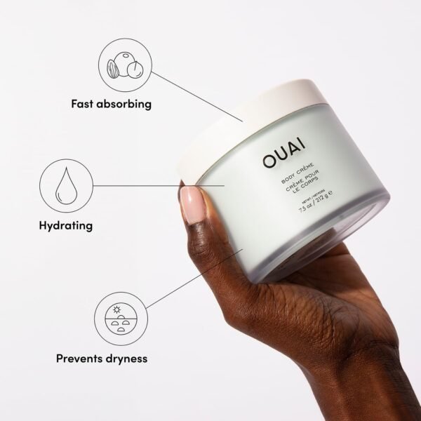 OUAI Body Cream, Shibuya - Hydrating Whipped Body Cream with Cupuaçu Butter, Coconut Oil and Squalane - Softens Skin and Delivers Healthy-Looking Glow - Sulfate Free Skin Care (7.5 Oz) - Image 2