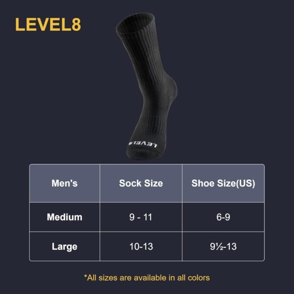 LEVEL8 Mens Work Crew Socks, Comfy Mid Calf Dress Socks, Moisture Wicking, Running and Exercise, 6 Pairs - Image 7