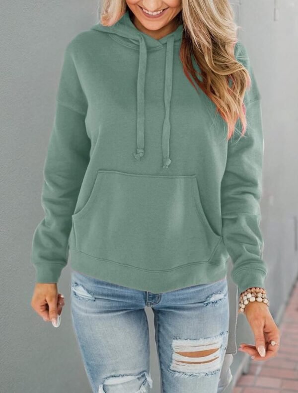 BeadChica Womens Casual Hoodies Crew Neck Long Sleeve Sweatshirts With Pocket Lightweight Pullover Tops - Image 4