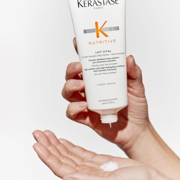Kerastase Nutritive Lait Vital Hydrating Conditioner | Adds Moisture, Shine, and Nourishment | Smoothing and Softening Deep Conditioner | With Niacinamide | For Fine to Medium Dry Hair - Image 7