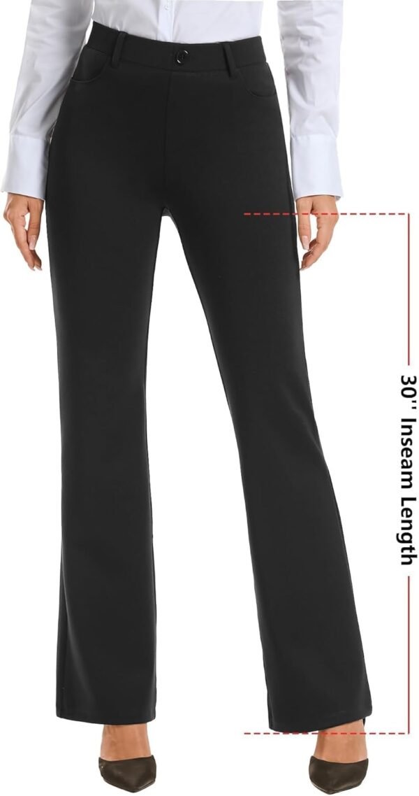 Stelle Women 28"/30"/ 32" Bootcut Dress Pants Business Casual Work Pants with Pockets Pull On Regular Slacks for Office - Image 2