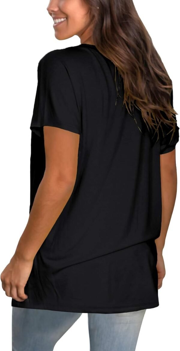 Sipaya Womens T Shirts Basic V Neck Tee Loose Fitting Casual Short Sleeve Tops - Image 4