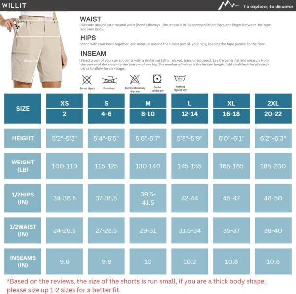 Willit Women's 10" Hiking Cargo Shorts Stretch Golf Active Long Shorts Quick Dry Outdoor Summer Shorts - Image 7