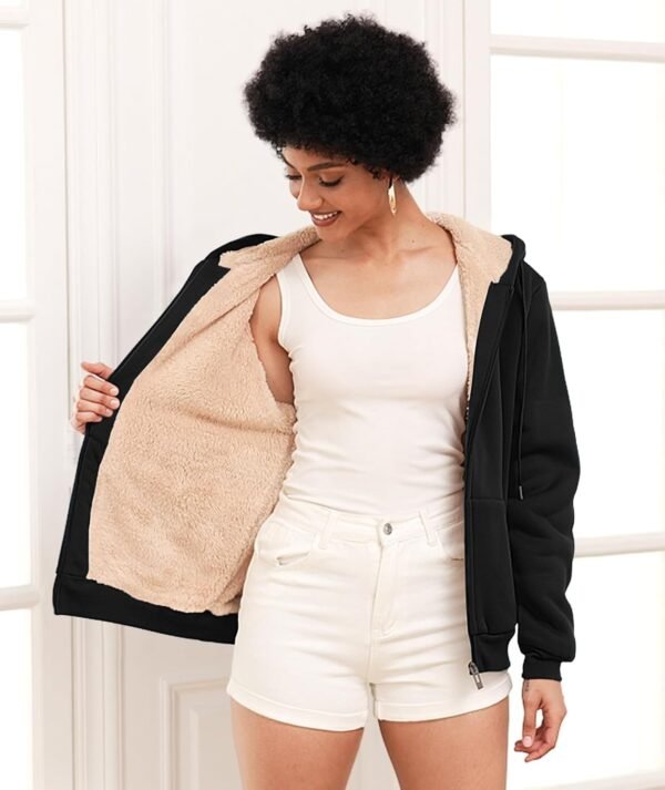 SWISSWELL Hoodies for Women Winter Fleece Sweatshirt - Full Zip Up Thick Sherpa Lined Hooded Jacket - Image 3