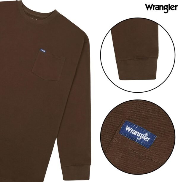 Wrangler Big and Tall Heavyweight Long Sleeve Pocket T-Shirt for Men - Image 2