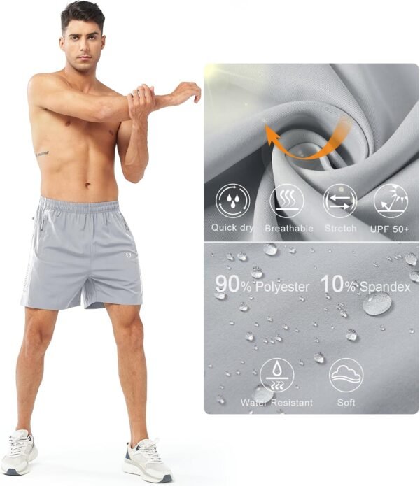 NORTHYARD Men's Athletic Running Shorts Quick Dry Workout Shorts 7"/ 5"/ 9" Lightweight Sports Gym Basketball Shorts Hiking - Image 5
