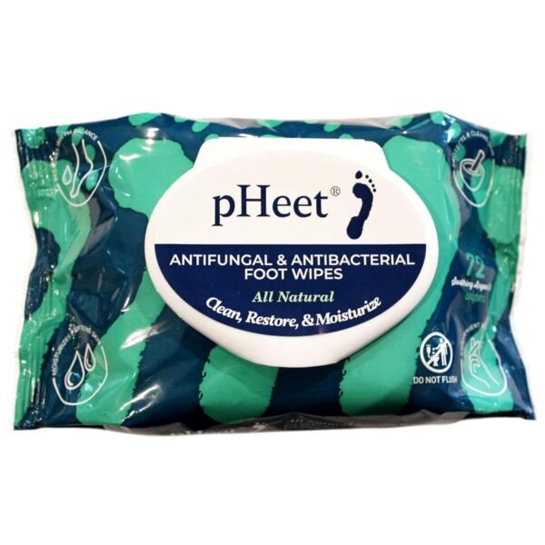 pHeet® Foot Wipes All-Natural Antifungal & Antibacterial Formula, Cleanses, Moisturizes, Prevents & Kills Athletes Foot, Toenail & Foot Fungus, Odor & Improves Dry, Cracked, Flaky & Diabetic Skin 72ct