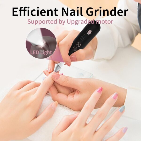 Professional Manicure Pedicure Kit, Cordless Electric Nail File Set, Rechargeable Pedicure Tools for feet, 5 Speeds Hand Foot Care Nail Drill for Thick Nail Toenail Cuticle Women Men Baby Pets - Image 6
